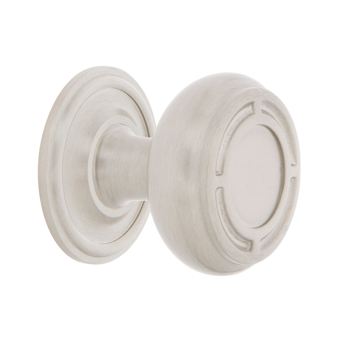 Nostalgic Warehouse 769534: 1-3/8" Mission Cabinet Knob w/Classic Rose - Satin Nickel