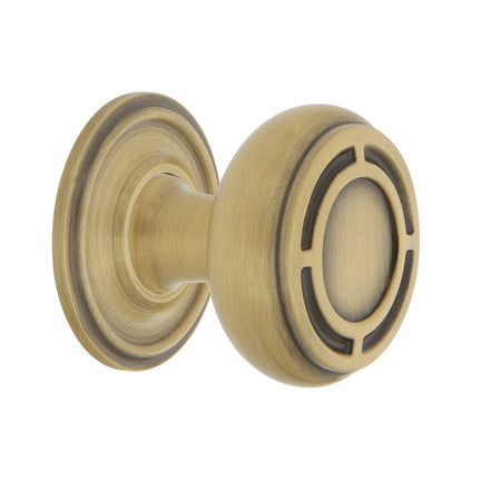Nostalgic Warehouse 769536: 1-3/8" Mission Cabinet Knob w/Classic Rose - Antique Brass