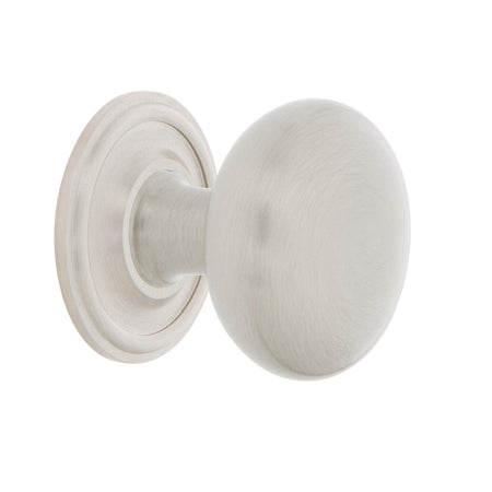 Nostalgic Warehouse 769553: 1-3/8" New York Cabinet Knob w/Classic Rose - Satin Nickel