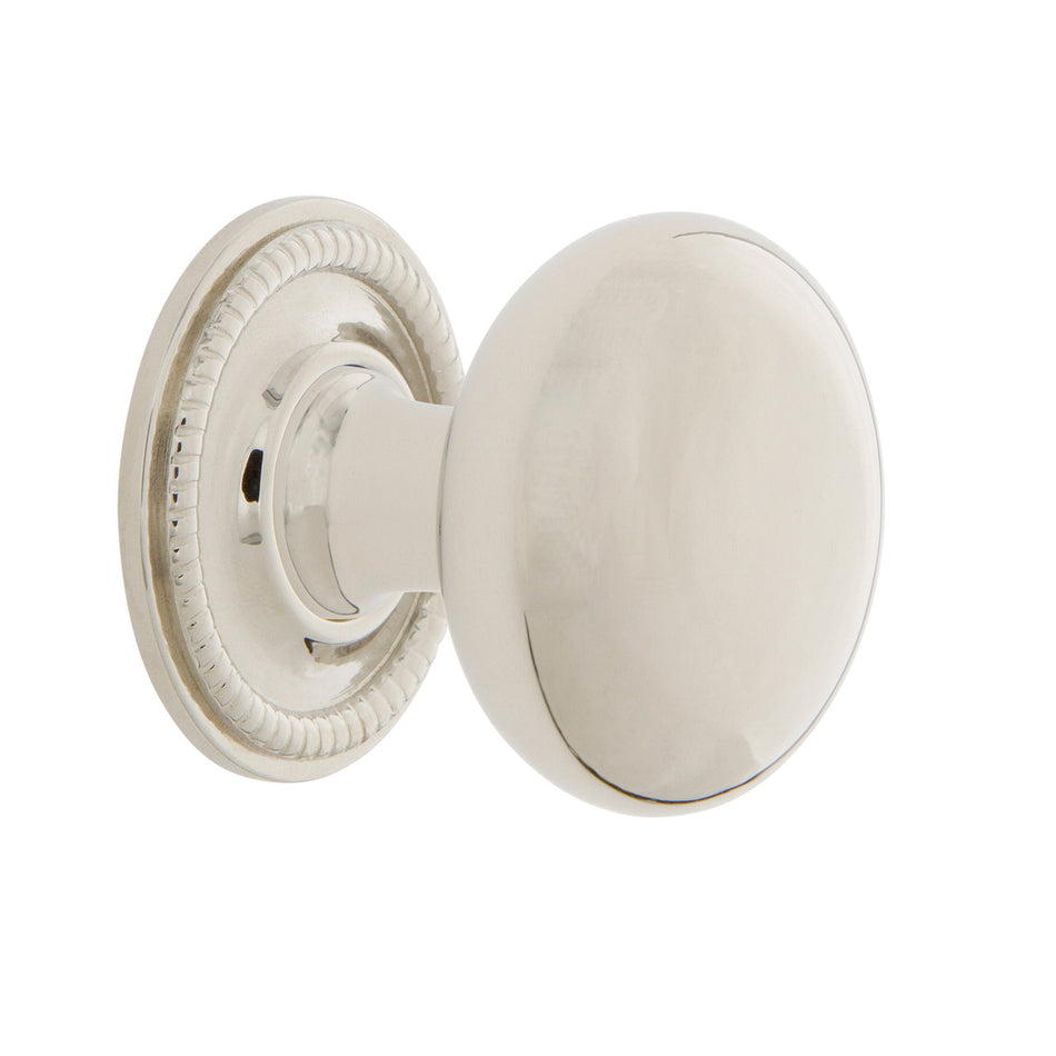 Nostalgic Warehouse 769558: 1-3/8" New York Cabinet Knob w/Rope Rose - Polished Nickel