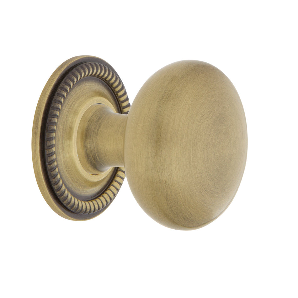 Nostalgic Warehouse 769559: 1-3/8" New York Cabinet Knob w/Rope Rose - Antique Brass