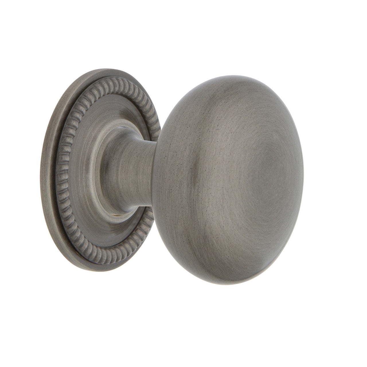 Nostalgic Warehouse 769561: 1-3/8" New York Cabinet Knob w/Rope Rose - Antique Pewter