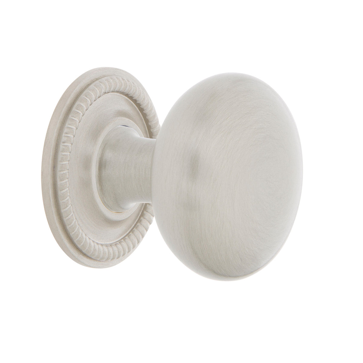 Nostalgic Warehouse 769562: 1-3/8" New York Cabinet Knob w/Rope Rose - Satin Nickel