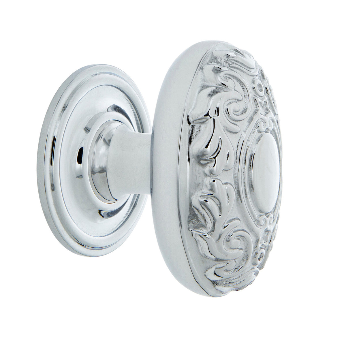 Nostalgic Warehouse 769569: 1-3/4" Victorian Cabinet Knob w/Classic Rose - Bright Chrome