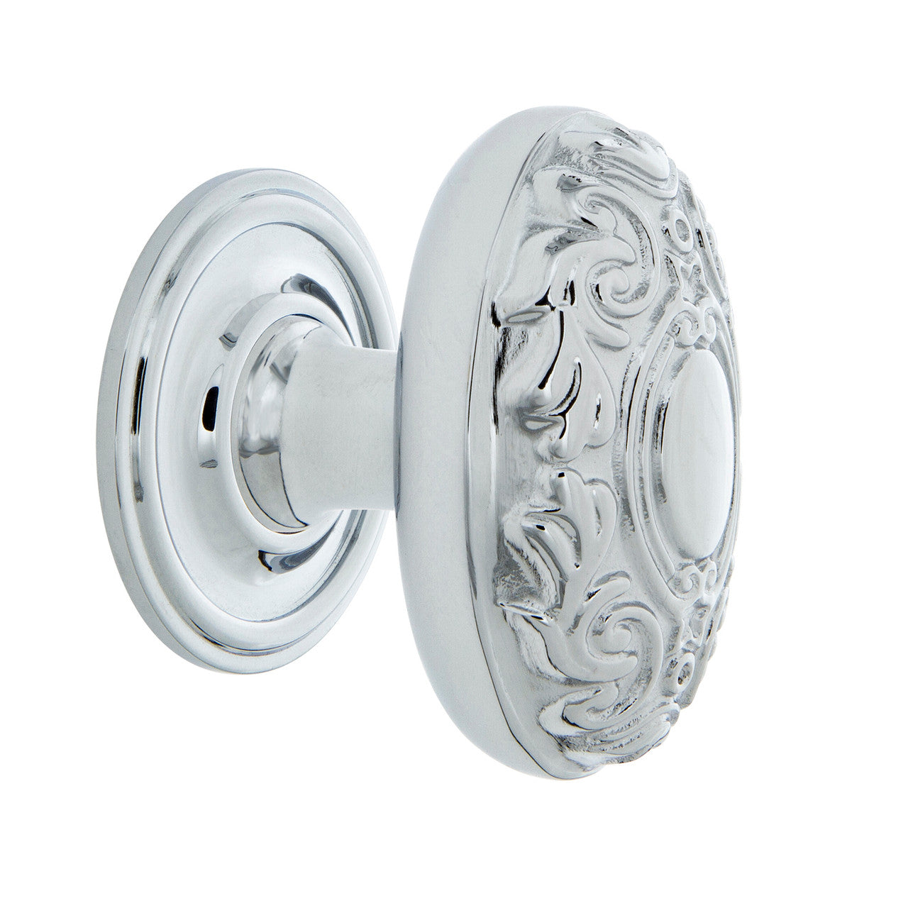 Nostalgic Warehouse 769569: 1-3/4" Victorian Cabinet Knob w/Classic Rose - Bright Chrome