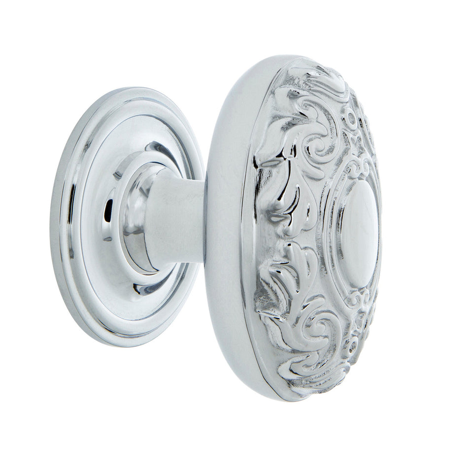 Nostalgic Warehouse 769569: 1-3/4" Victorian Cabinet Knob w/Classic Rose - Bright Chrome