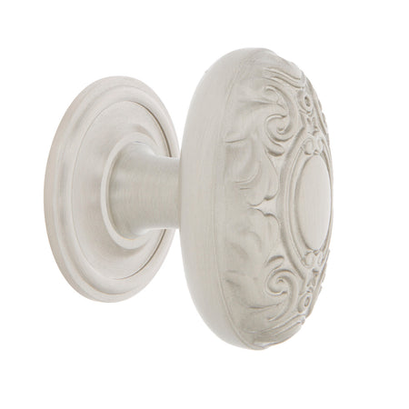 Nostalgic Warehouse 769572: 1-3/4" Victorian Cabinet Knob w/Classic Rose - Satin Nickel