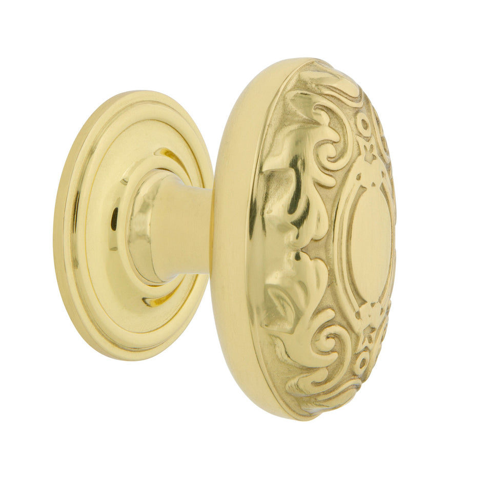 Nostalgic Warehouse 769573: 1-3/4" Victorian Cabinet Knob w/Classic Rose - Unlacquered Brass