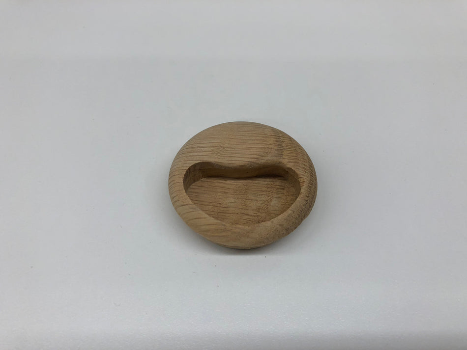 Cal Crystal 7707:  Round Flush Cabinet Pull - Oak