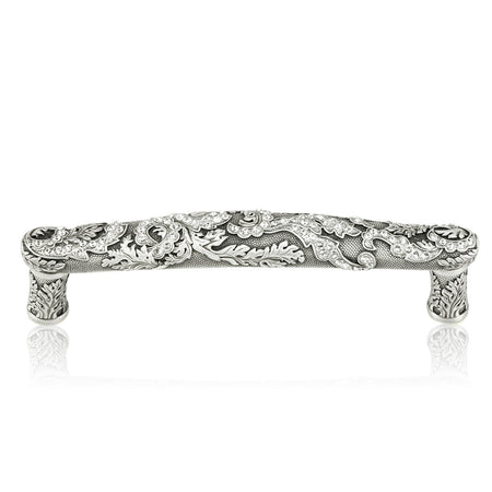 Edgar Bererbi 7715MS: 5" cc Glendale Court Cabinet Pull - Matte Sterling Silver/Swarovski Crystal