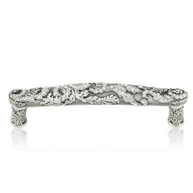 Edgar Bererbi 7715MS: 5" cc Glendale Court Cabinet Pull - Matte Sterling Silver/Swarovski Crystal