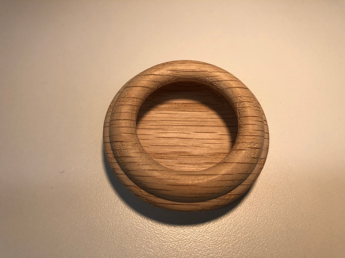 Cal Crystal 7718:  Round Flush Cabinet Pull - Oak