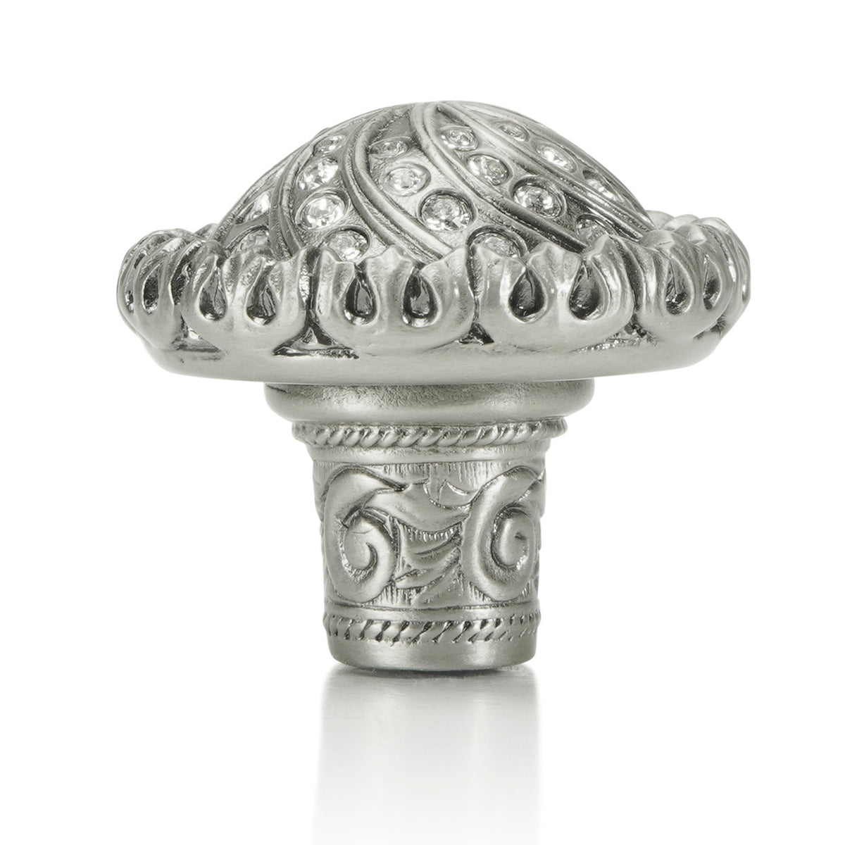 Edgar Bererbi 7719AN: 1-1/4" Fontainebleau Cabinet Knob - Antique Nickel/Swarovski Crystal