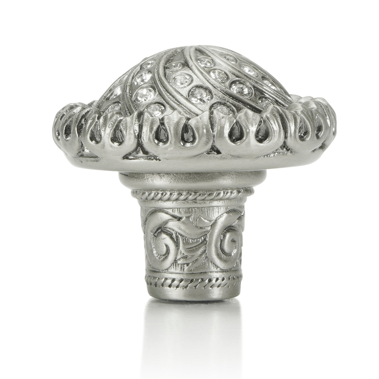 Edgar Bererbi 7719AN: 1-1/4" Fontainebleau Cabinet Knob - Antique Nickel/Swarovski Crystal