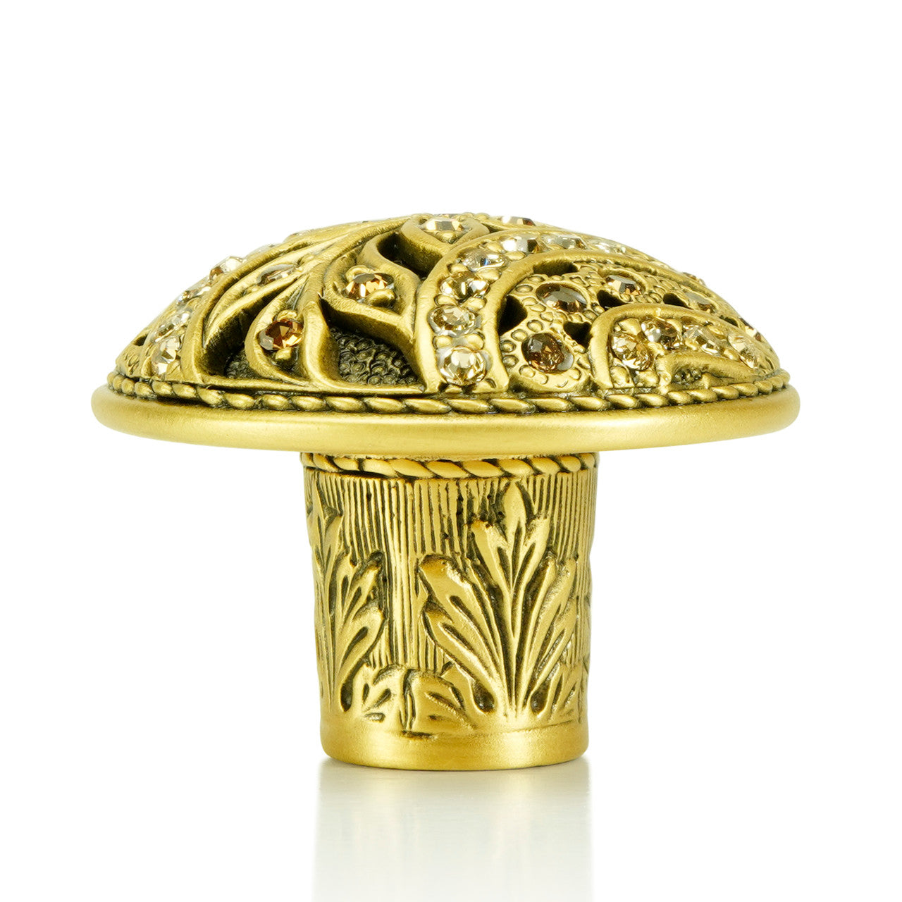 Edgar Bererbi 7721/9: 1-3/8" Hampton Cabinet Knob - Museum Gold/Swarovski Crystal