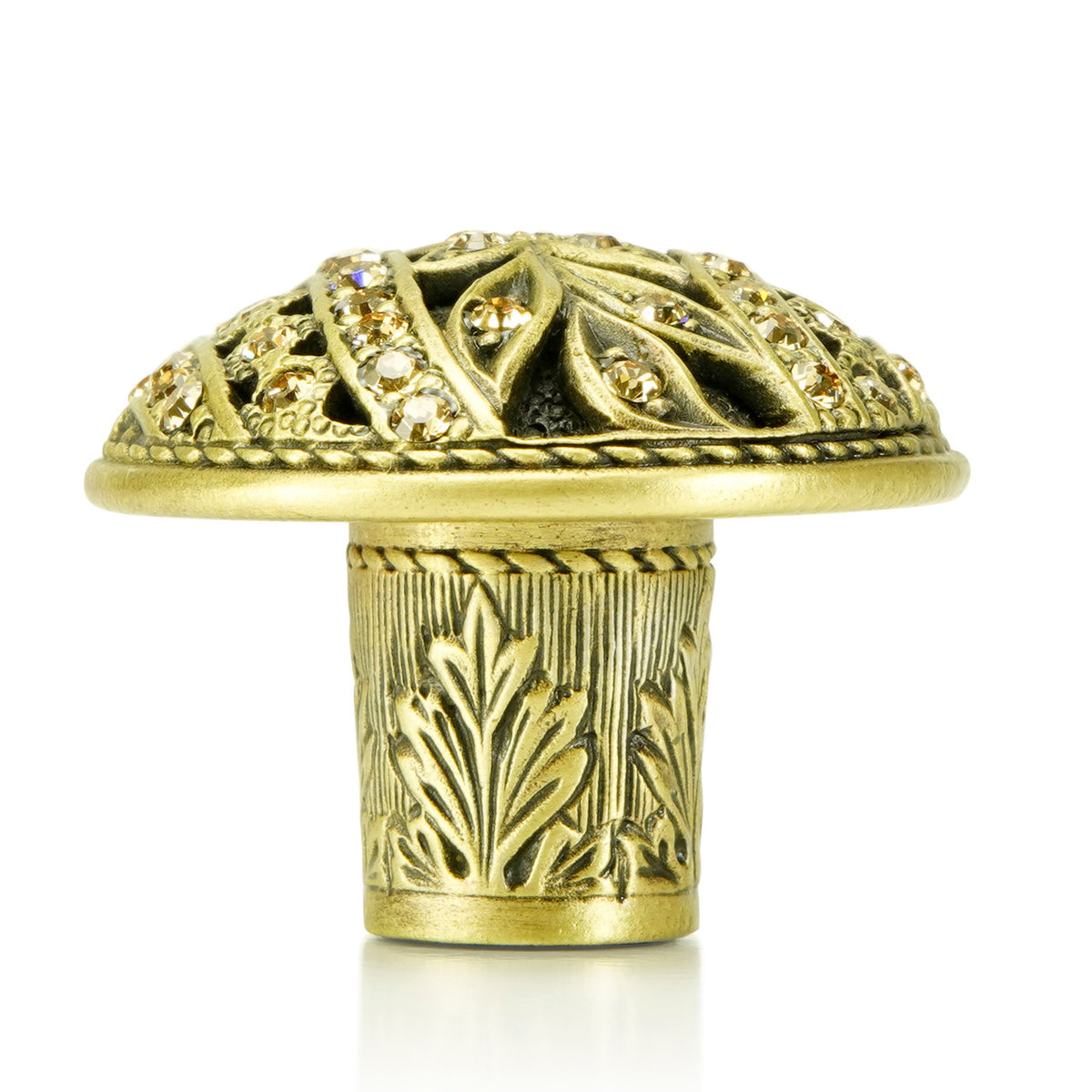 Edgar Bererbi 7721BB: 1-3/8" Hampton Cabinet Knob - Burnished Brass/Swarovski Crystal