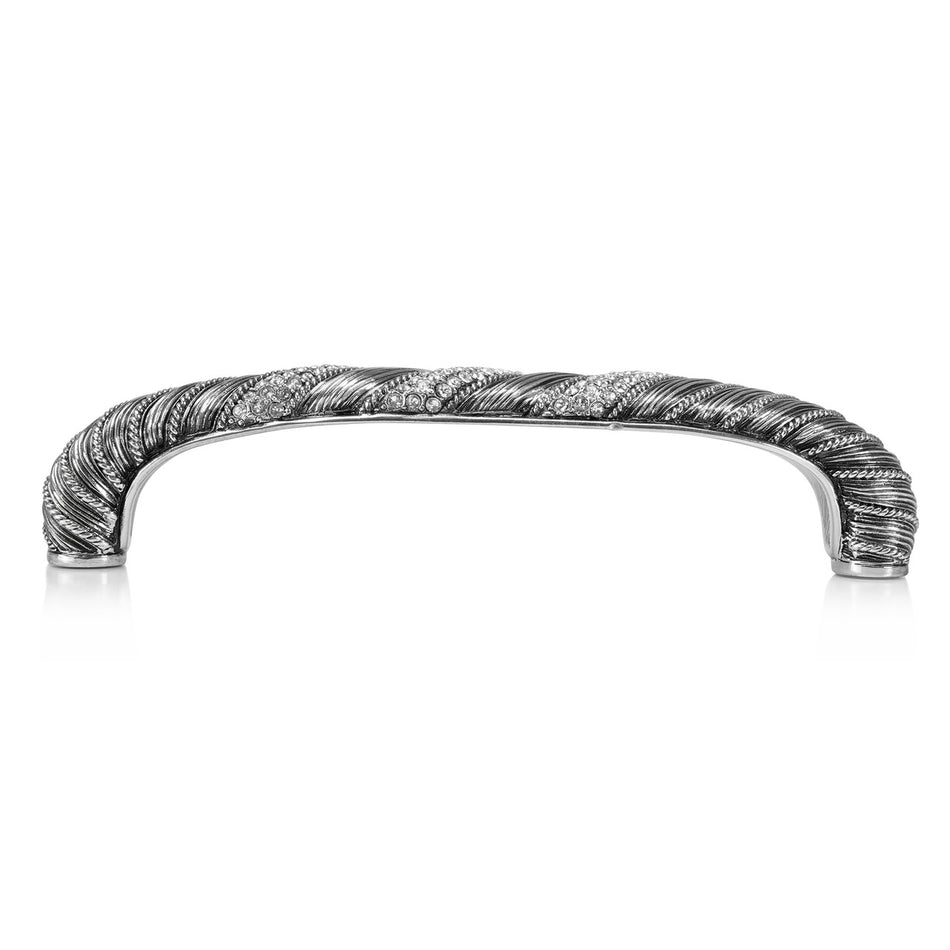 Edgar Bererbi 7730/16: 5" cc Waldorf Cabinet Pull - Burnished Silver/Swarovski Crystal