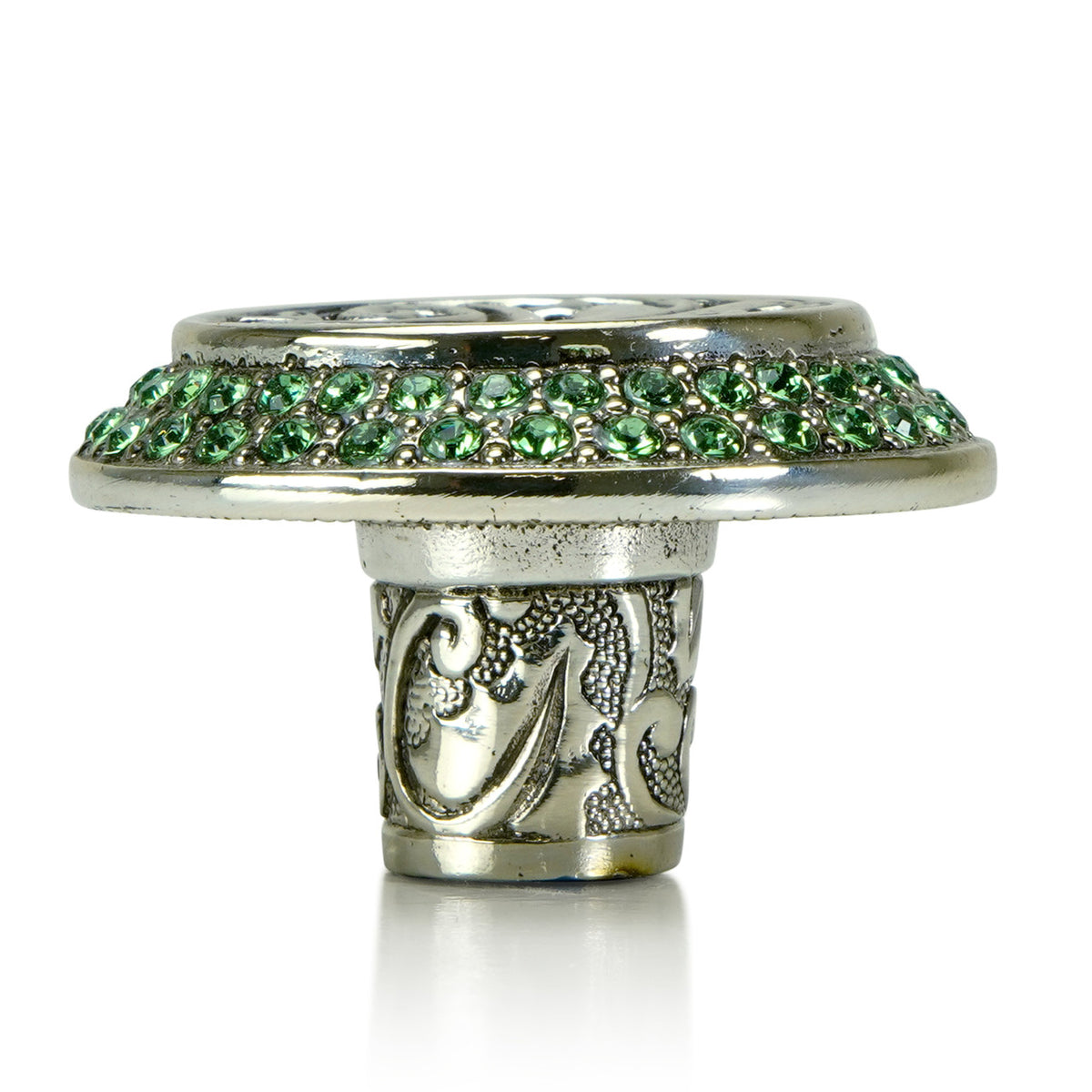 Edgar Bererbi 7741/36: 1-9/16" Rookwood Cabinet Knob - Burnished Silver/Swarovski Crystal