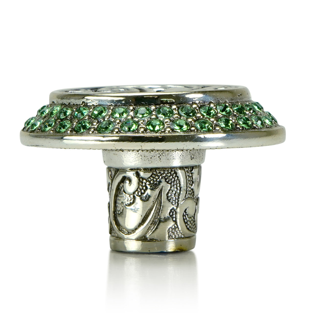 Edgar Bererbi 7741/36: 1-9/16" Rookwood Cabinet Knob - Burnished Silver/Swarovski Crystal