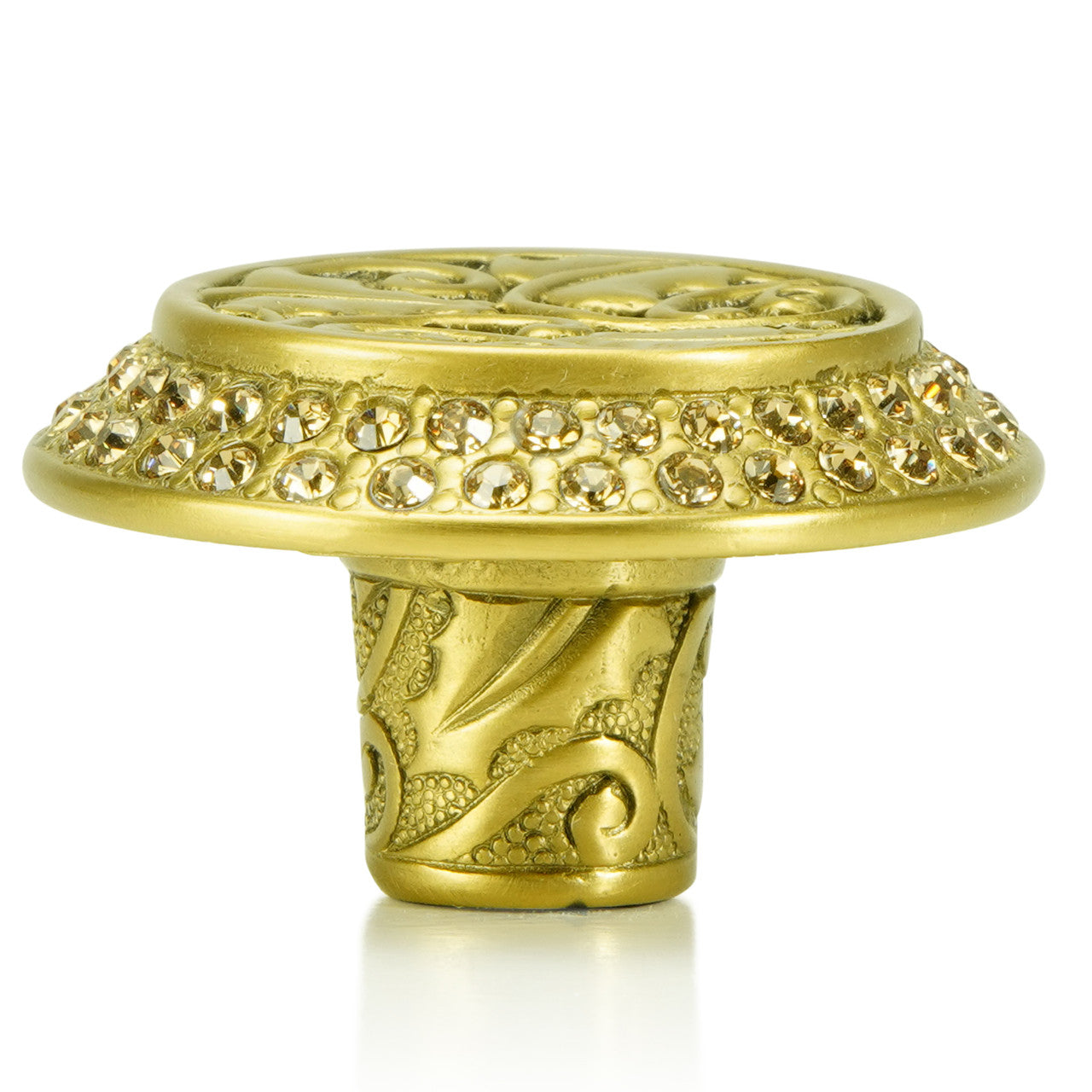 Edgar Bererbi 7741FG: 1-9/16" Rookwood Cabinet Knob - Florentine Gold/Swarovski Crystal