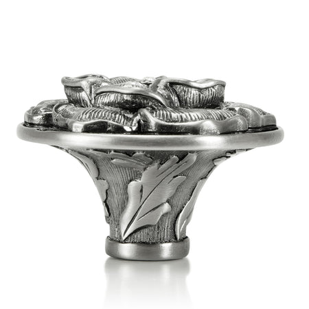 Edgar Bererbi 7743AN: 1-9/16" Floral View Cabinet Knob - Antique Nickel/Swarovski Crystal