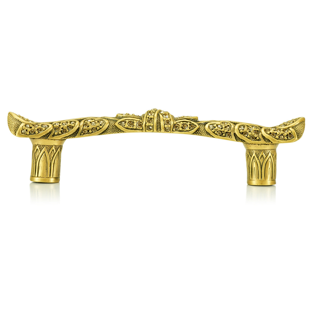Edgar Bererbi 7785/9: 3-1/2" cc Trescott Cabinet Pull - Museum Gold/Swarovski Crystal
