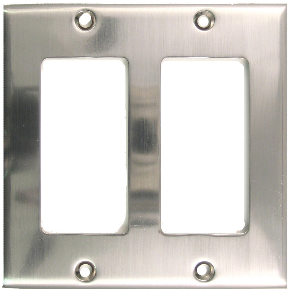 Rusticware 787SN: Double Rocker Switchplate - Satin Nickel