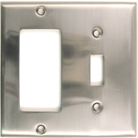 Rusticware 788SN: Double Rocker/Switch Switchplate - Satin Nickel