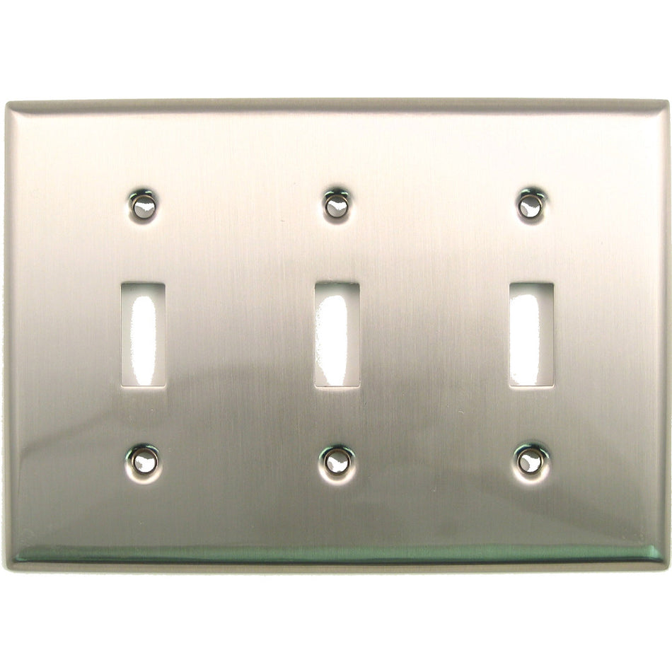 Rusticware 789SN: Triple Switch Switchplate - Satin Nickel