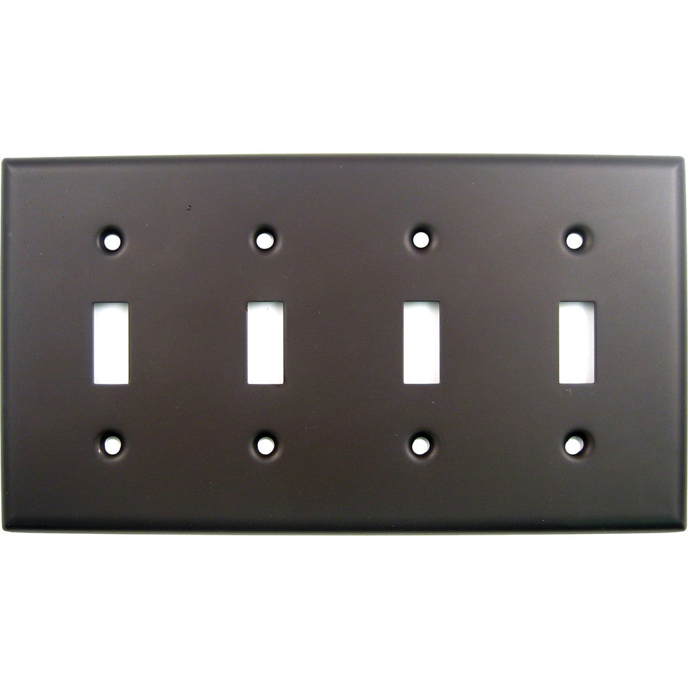 Rusticware 790ORB: Quad Switch Switchplate - Oil Rubbed Bronze
