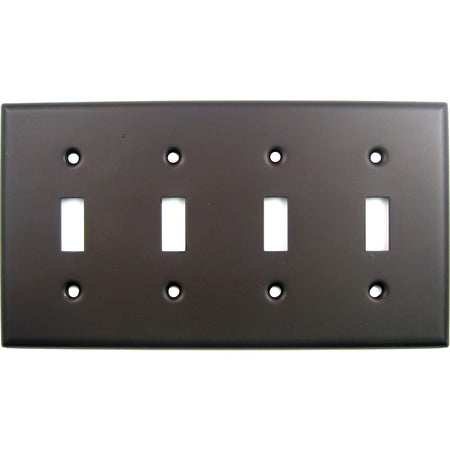 Rusticware 790ORB: Quad Switch Switchplate - Oil Rubbed Bronze