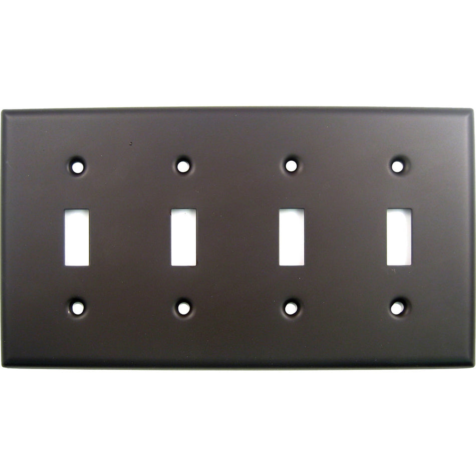 Rusticware 790ORB: Quad Switch Switchplate - Oil Rubbed Bronze