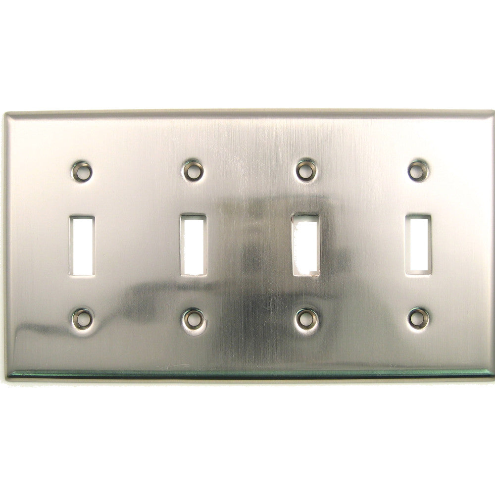 Rusticware 790SN: Quad Switch Switchplate - Satin Nickel