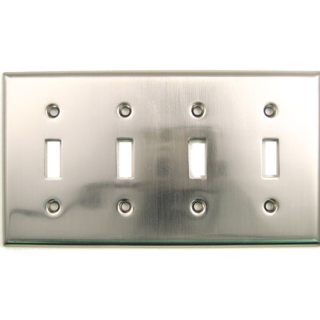 Rusticware 790SN: Quad Switch Switchplate - Satin Nickel
