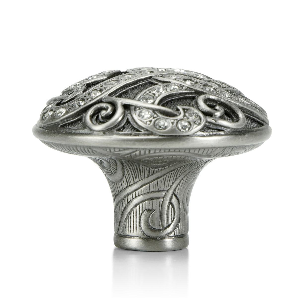 Edgar Bererbi 7924AN: 1-1/2" Belmont Cabinet Knob - Antique Nickel/Swarovski Crystal