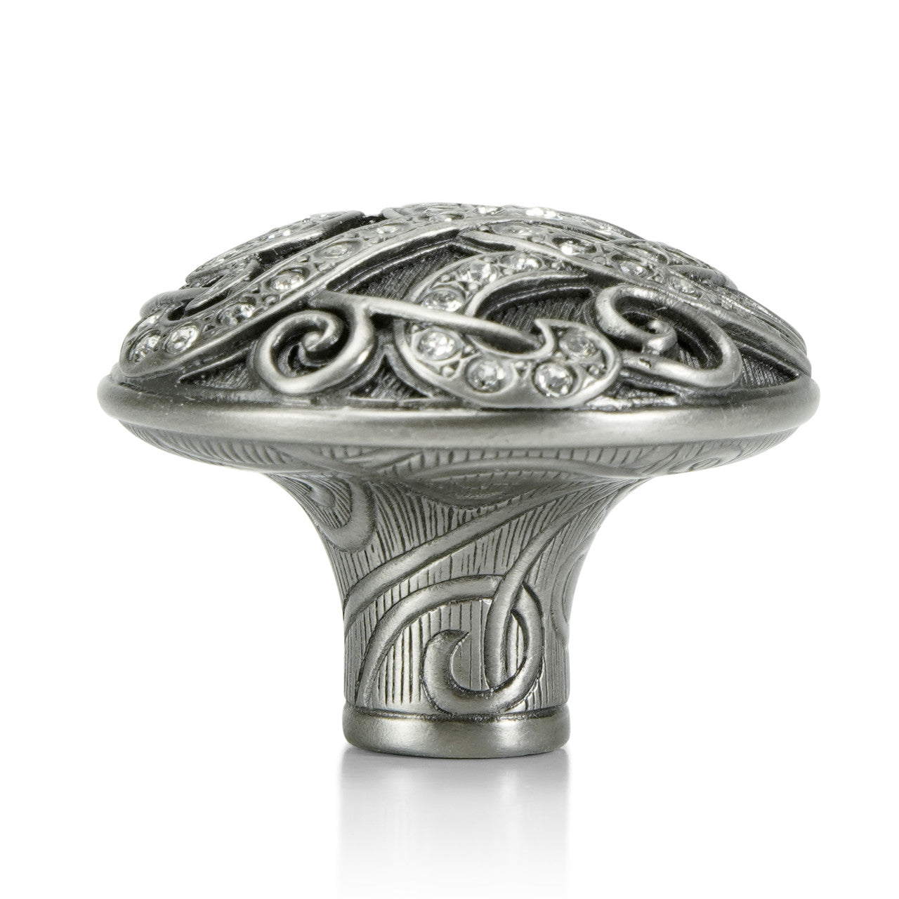 Edgar Bererbi 7924AN: 1-1/2" Belmont Cabinet Knob - Antique Nickel/Swarovski Crystal