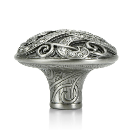 Edgar Bererbi 7924AN: 1-1/2" Belmont Cabinet Knob - Antique Nickel/Swarovski Crystal