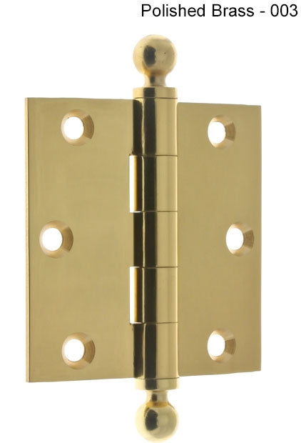 IDH Brass 80101-004: 3" x 3" Loose Pin Door Hinge w/Ball Finials (pair) - Satin Brass