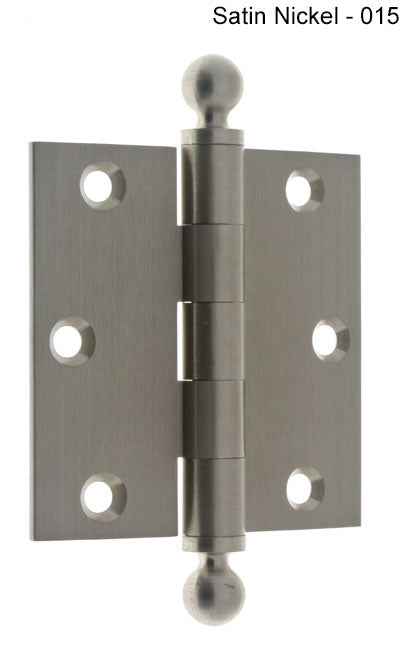 IDH Brass 80101-015: 3" x 3" Loose Pin Door Hinge w/Ball Finials (pair) - Satin Nickel