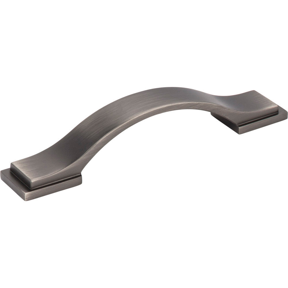 Jeffrey Alexander 80152-96BNBDL: 96mm cc Mirada Arch Cabinet Pull - Brushed Pewter