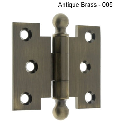 IDH Brass 80252-3NL: 2-1/2" x 3" Parliament Hinge w/Ball Finials (pair) - Polished Brass No Lacquer