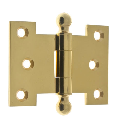 IDH Brass 80253-004: 2-1/2" x 3-1/2" Parliament Hinge w/Ball Finials (pair) - Satin Brass