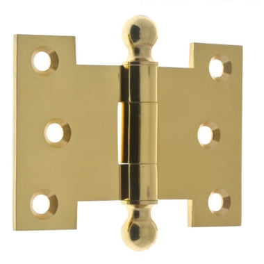 IDH Brass 80253-3NL: 2-1/2" x 3-1/2" Parliament Hinge w/Ball Finials (pair) - Polished Brass No Lacquer