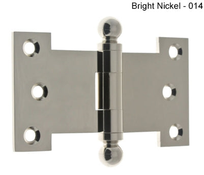 IDH Brass 80255-3NL: 2-1/2" x 4-1/2" Parliament Hinge w/Ball Finials (pair) - Polished Brass No Lacquer