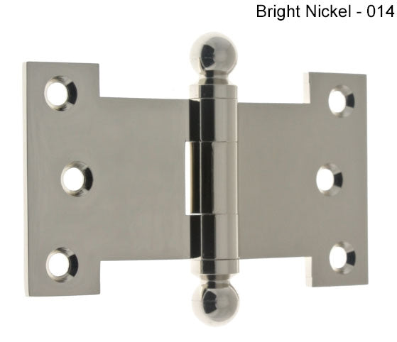 IDH Brass 80255-26D: 2-1/2" x 4-1/2" Parliament Hinge w/Ball Finials (pair) - Satin Chrome