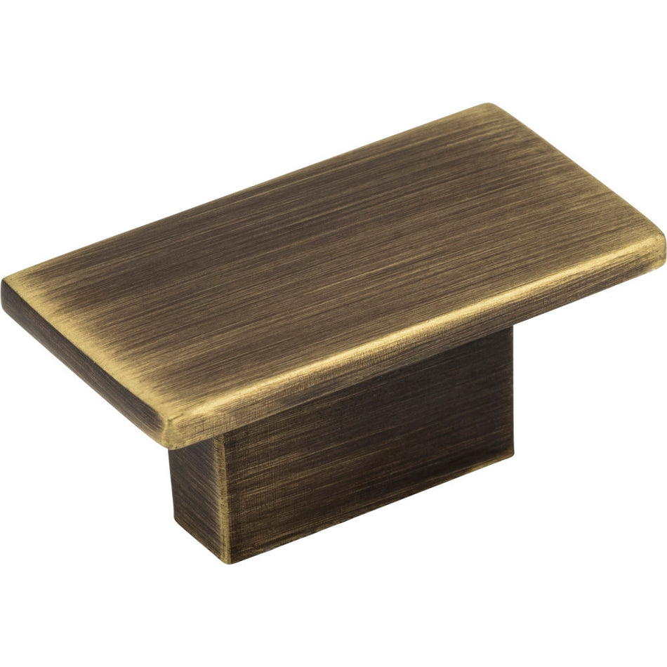 Jeffrey Alexander 81021ABSB: 16mm Mirada Rectangle Cabinet Knob - Antique Brushed Satin Brass