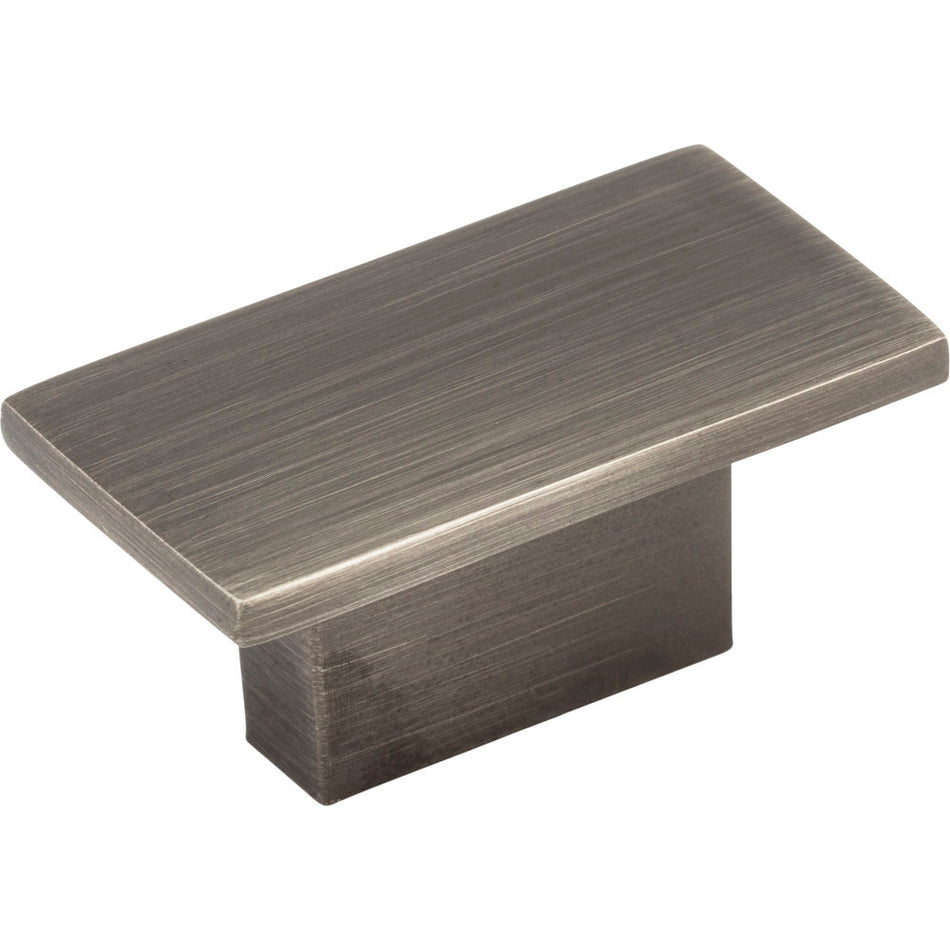 Jeffrey Alexander 81021BNBDL: 16mm Mirada Rectangle Cabinet Knob - Brushed Pewter