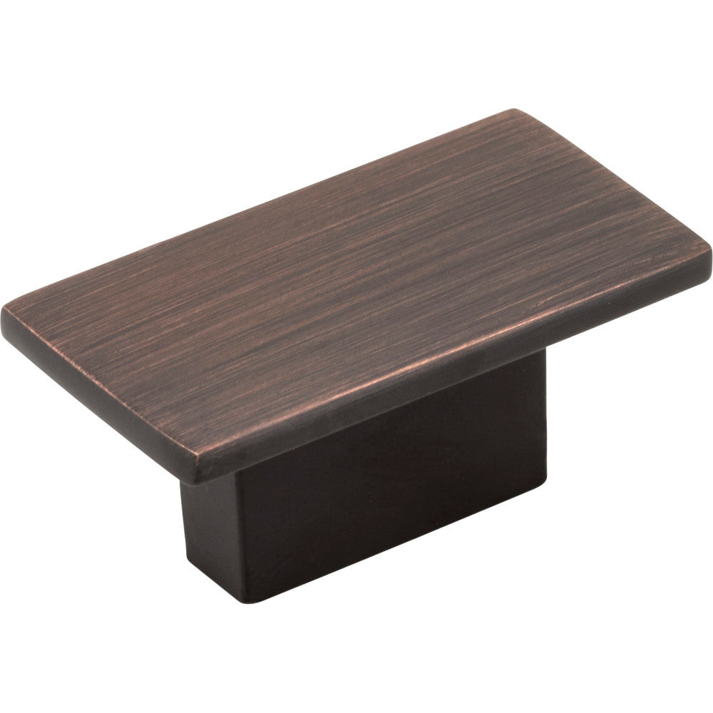 Jeffrey Alexander 81021DBAC: 16mm Mirada Rectangle Cabinet Knob - Brushed Oil Rubbed Bronze