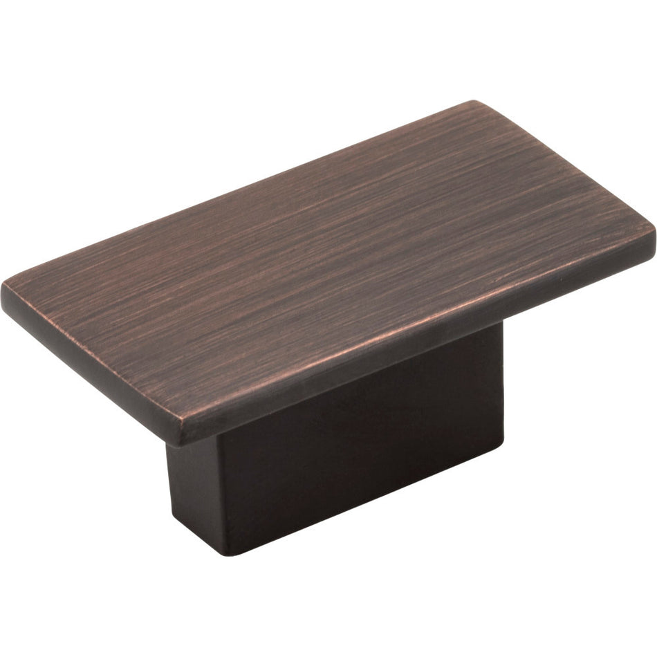 Jeffrey Alexander 81021DBAC: 16mm Mirada Rectangle Cabinet Knob - Brushed Oil Rubbed Bronze