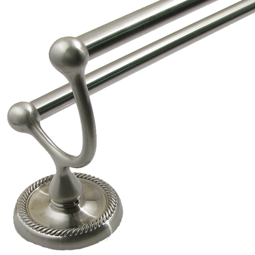 Rusticware 8122SN: 24" cc Riverside Double Towel Bar - Satin Nickel